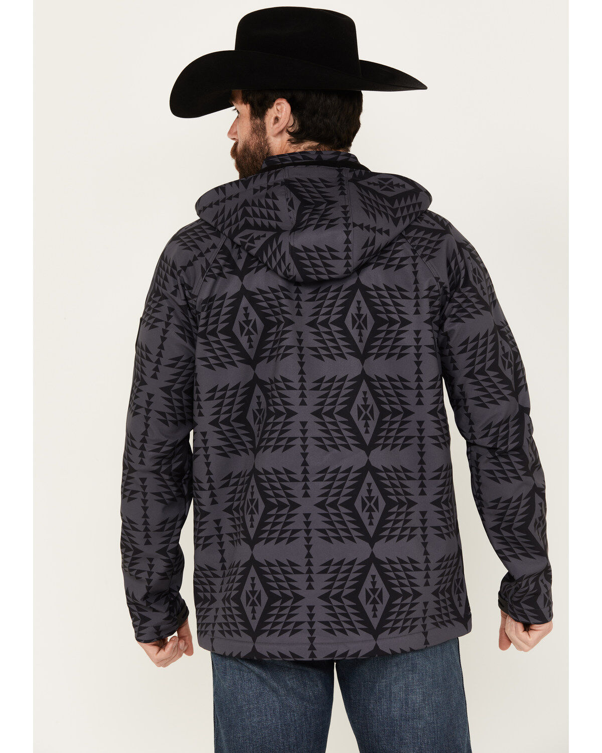 Image #4 - RANK 45&reg; Men's Southwestern Print Softshell Jacket, Charcoal, hi-res