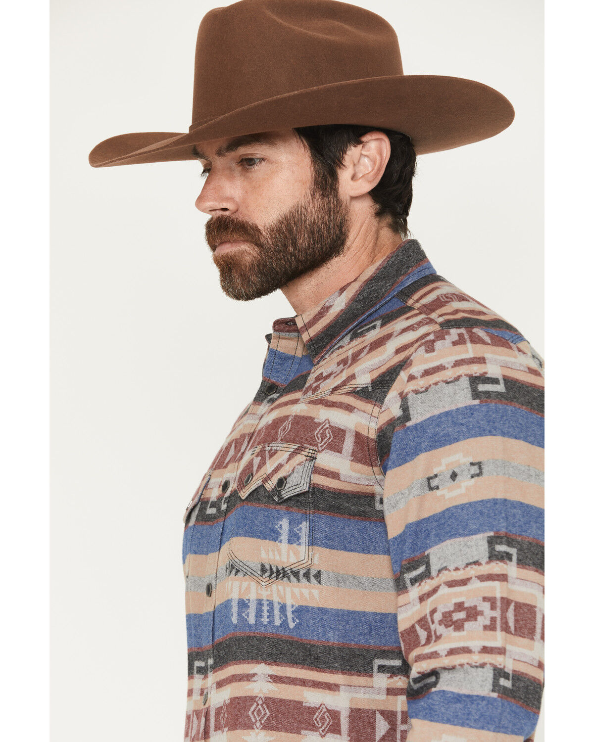Image #2 - Moonshine Spirit&reg; Men's Caribou Southwestern Striped Long Sleeve Snap Flannel Shirt, Multi, hi-res