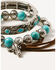 Image #3 - Shyanne Women's 4-piece Silver Longhorn & Turquoise Beaded Bracelet Set, Silver, hi-res