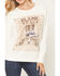 Image #3 - Blended Women's Boots Embellished Graphic Crewneck Sweatshirt, White, hi-res