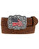 Image #1 - Justin Girls' Brown American Pride Belt, Brown, hi-res