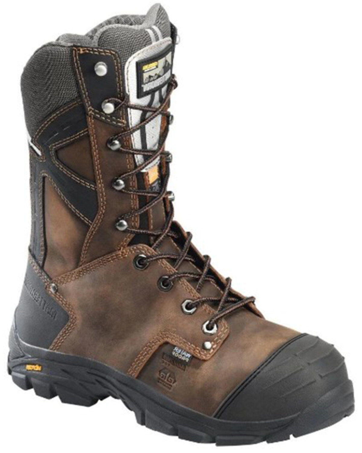 Image #1 - Matterhorn Men's 10" Mainstay Waterproof Work Boots - Aluminum Toe, Brown, hi-res