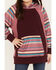 Image #3 - Hooey Girls' Savannah Serape Stripe Print Hoodie, Maroon, hi-res