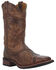 Image #1 - Laredo Men's Arlo Bucklace Fancy Sidewinder Western Boots - Broad Square Toe , Brown, hi-res