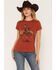 Image #1 - Shyanne Women's Remi Short Sleeve Graphic Tee, Brick Red, hi-res