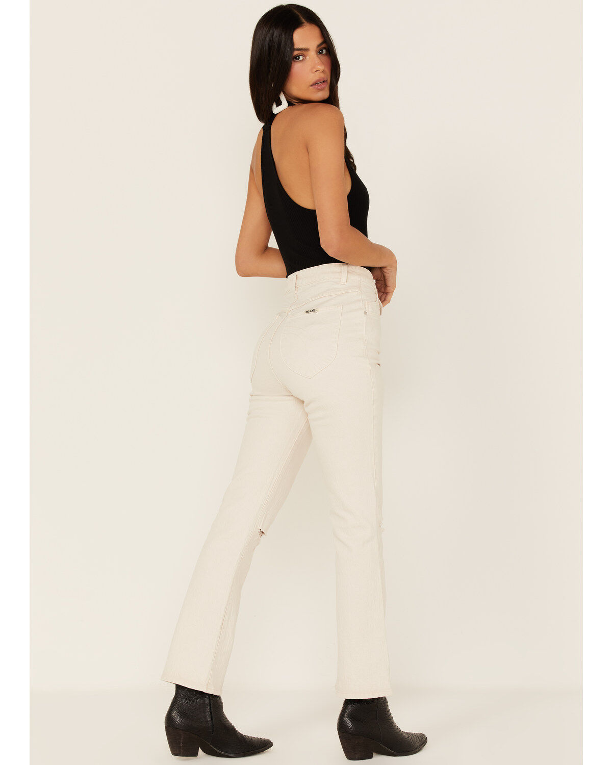 Image #3 - Rolla's Women's High Rise Distressed Cropped Dusters Bootcut Jeans, , hi-res