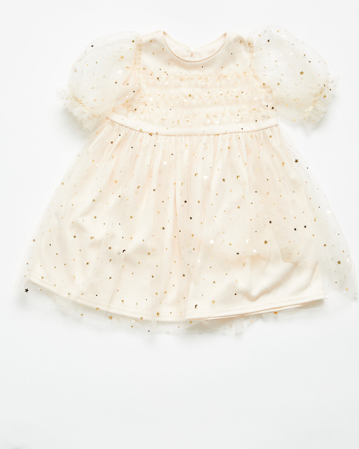 Yura Infant Girls' Star Tulle Short Sleeve Dress, Cream, hi-res