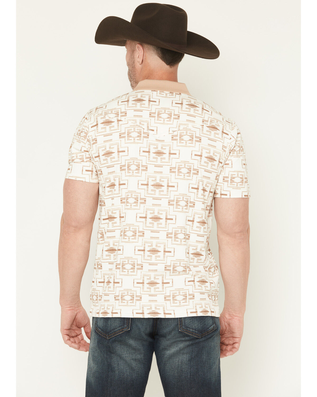 Image #4 - RANK 45&reg; Men's Shoot All Over Southwestern Print Short Sleeve Button-Down Polo, Oatmeal, hi-res