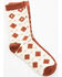 Image #1 - Shyanne Women's Cora Patterned Socks - 2 Pack, Brandy Brown, hi-res