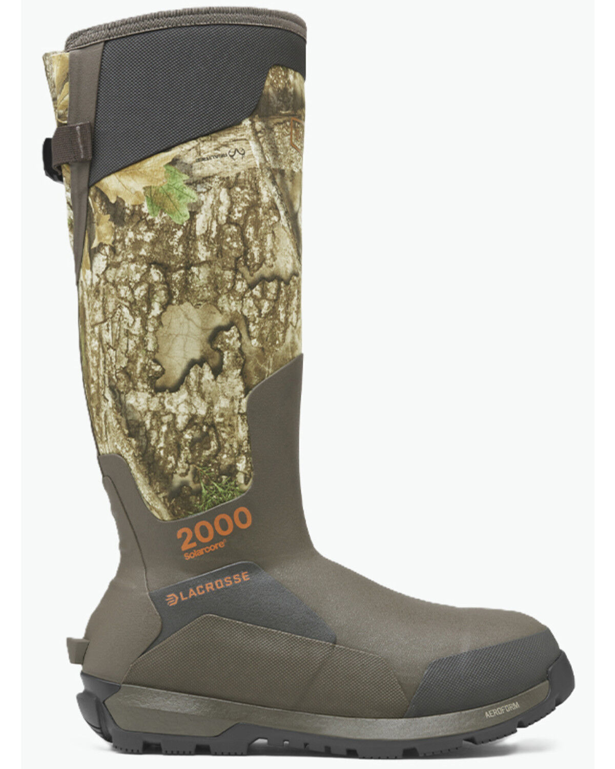 Image #1 - LaCrosse Men's Alphaburly Aero 17 Realtree APX 2000G Rubber Work Boots - Round Toe, Brown, hi-res