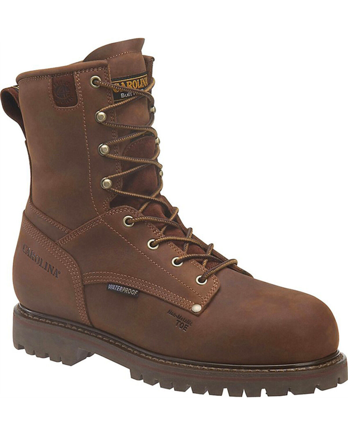 Image #1 - Carolina Men's 8" Insulated WP Comp Toe Work Boots, Brown, hi-res