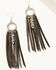 Image #2 - Idyllwind Women's Andora Leather Fringe Earrings, Silver, hi-res