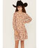 Image #2 - Hayden LA Girls' Floral Drop Waist Dress, Rust Copper, hi-res