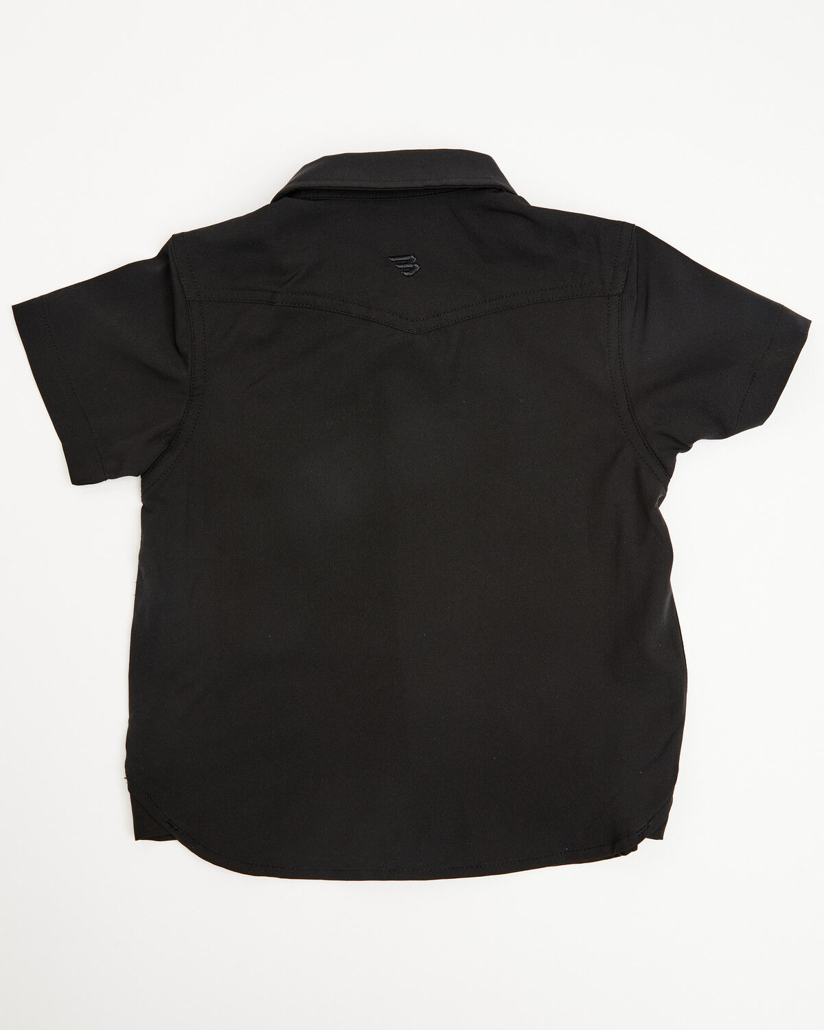 Image #3 - Burlebo Toddler Boys' Solid Short Sleeve Snap Performance Stretch Western Shirt, Black, hi-res