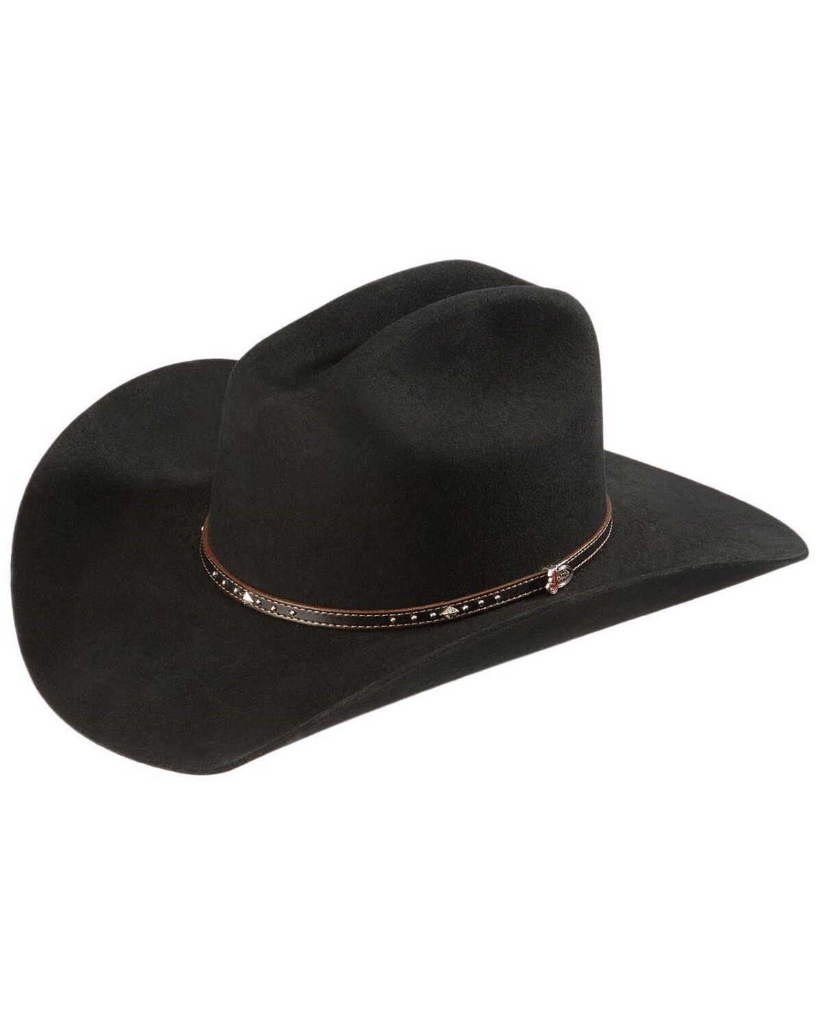 Image #1 - Justin 2X Black Hills Wool Hat, Black, hi-res