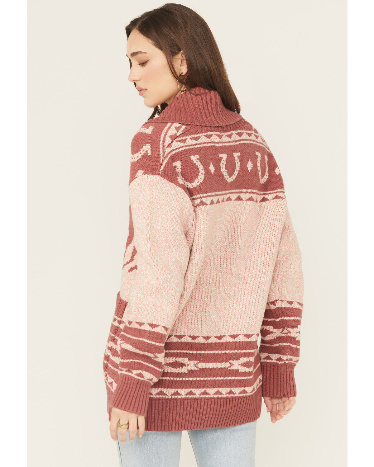 Image #4 - Wrangler Retro Women's Horse Cardigan, Pink, hi-res