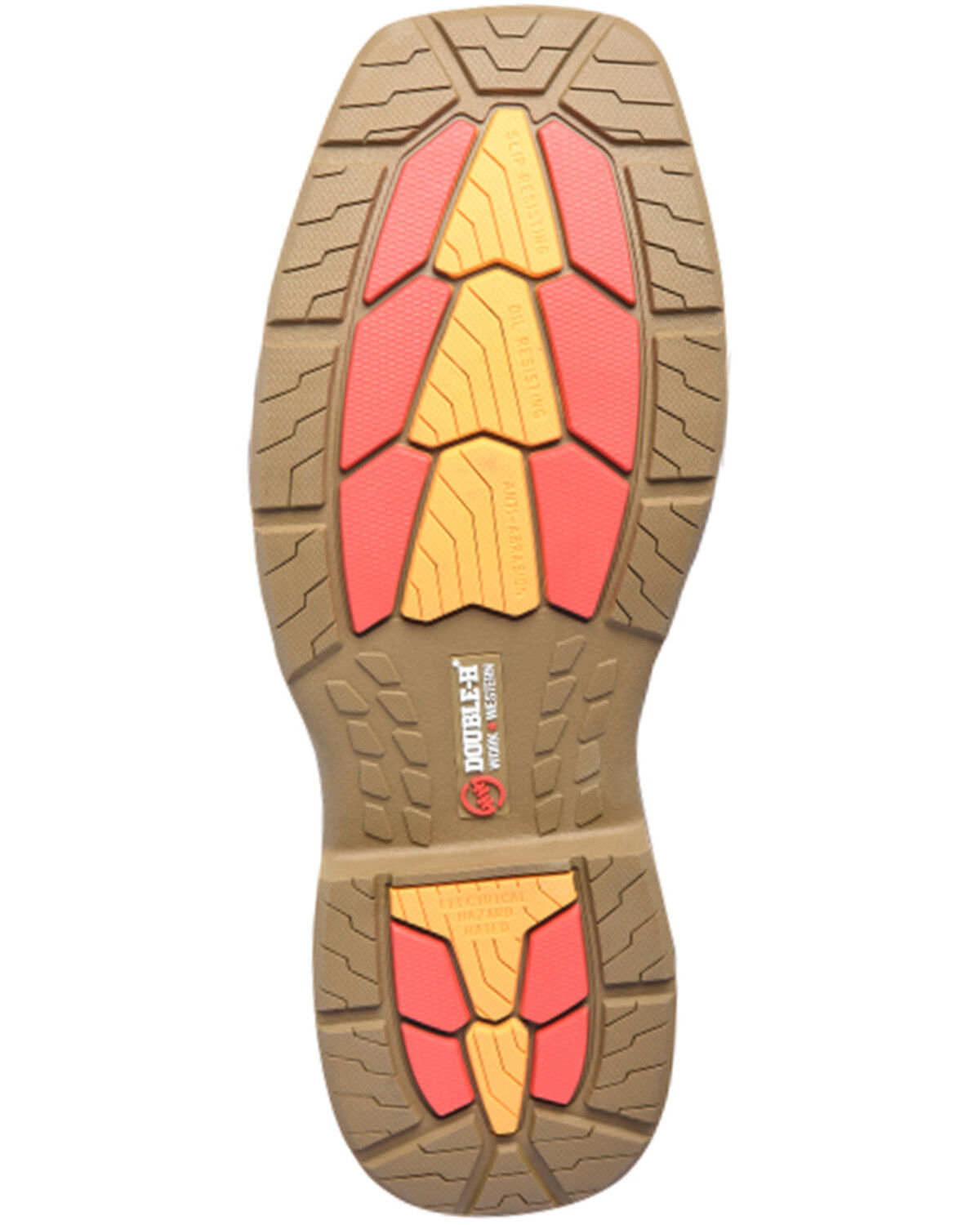 Image #5 - Double H Men's Phantom Rider Roper Pull On Work Boots - Square Toe, Brown, hi-res