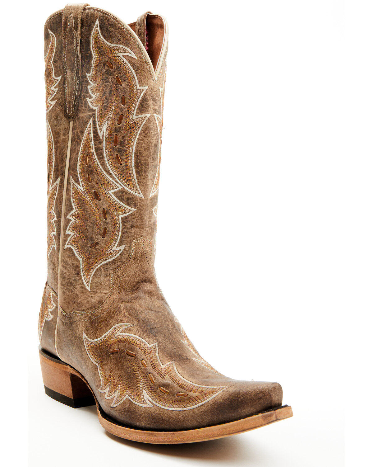 Dan Post Men's Racer Tall Western Boots - Snip Toe, Tan, hi-res