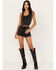 Image #1 - Idyllwind Women's Delrose Drive High Rise Studded Stretch Denim Shorts, Black, hi-res