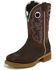 Image #2 - Justin Men's Marshal Western Work Boots - Steel Toe, Brown, hi-res