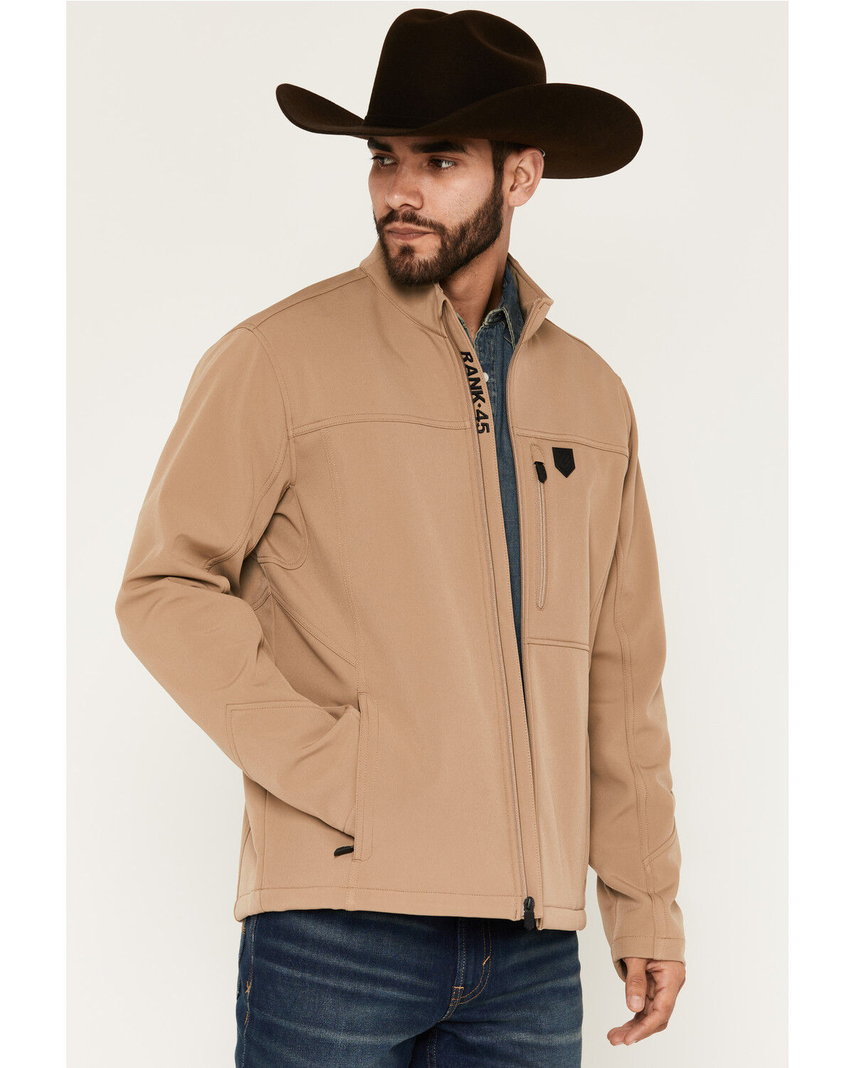 Image #2 - RANK 45&reg; Men's Richwood Softshell Jacket - Tall, Khaki, hi-res