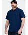 Image #1 - Hawx Men's Solid Yarn Dye Two Pocket Short Sleeve Work Shirt, Navy, hi-res