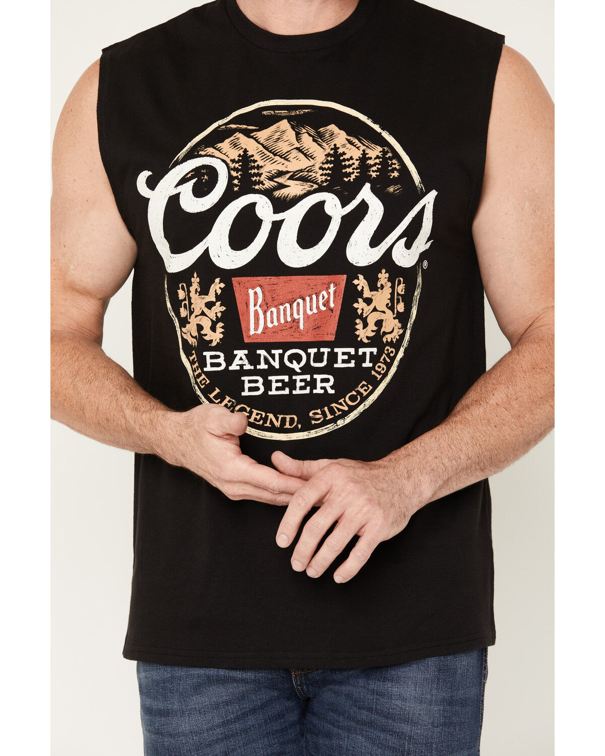 Image #3 - Coors Men's Logo Graphic Muscle T-Shirt, Black, hi-res