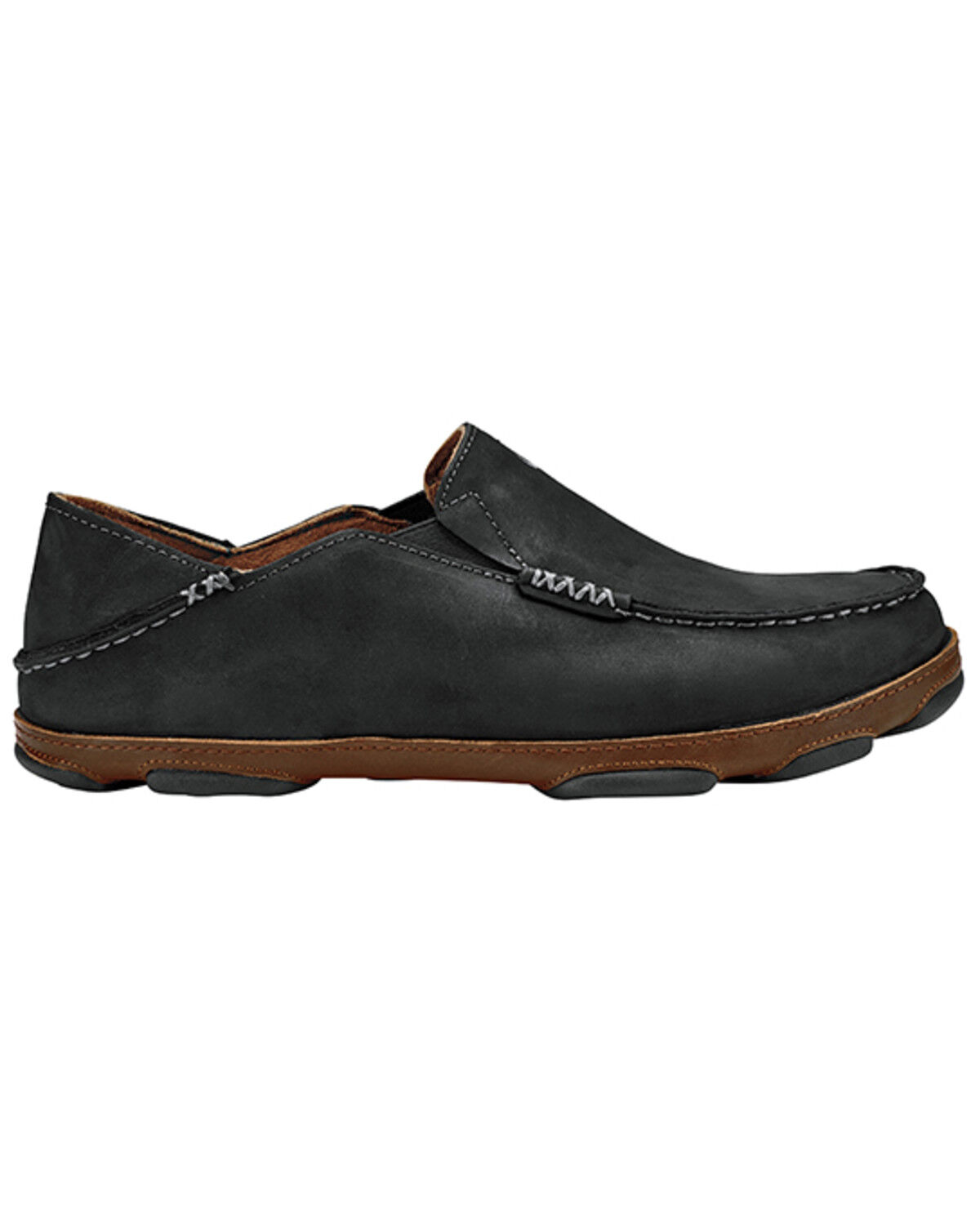 Image #1 - OluKai Men's Moloa Slip-On Casual Shoes - Moc Toe, Black, hi-res