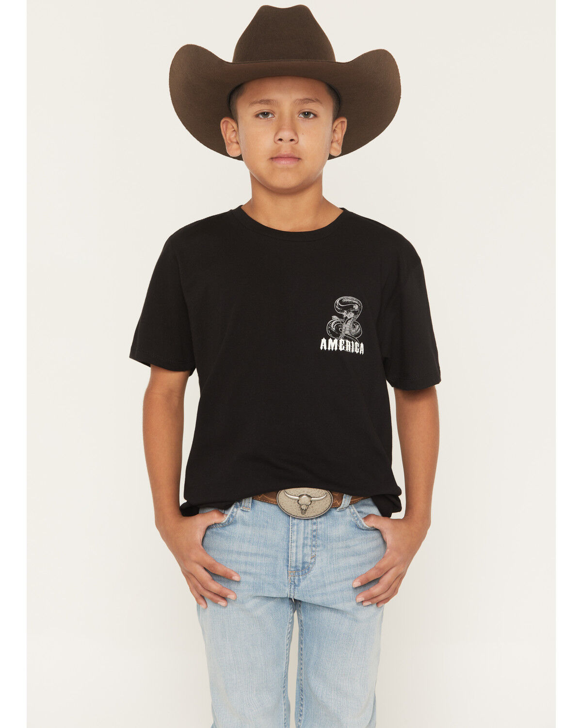 Image #2 - Cody James Boys' Don't Tread On Me Short Sleeve Graphic T-Shirt, Black, hi-res