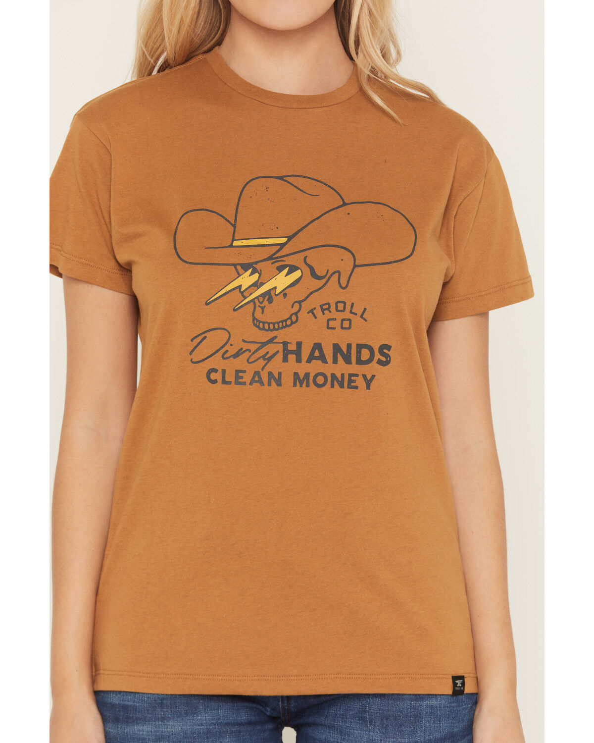 Image #3 - Troll Co Women's Savage DHCM Short Sleeve Graphic Tee, Tan, hi-res