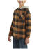 Image #2 - Carhartt Boys' Plaid Print Button-Down Long Sleeve Hooded Flannel Shirt , Medium Brown, hi-res