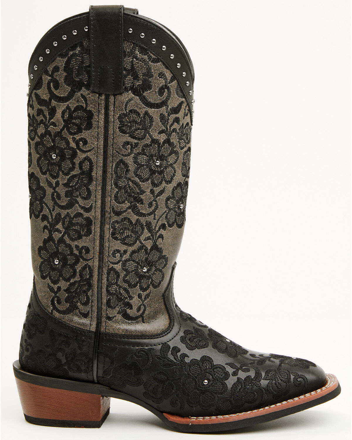 Image #2 - Laredo Women's Flora Performance Western Boots - Broad Square Toe, Black, hi-res