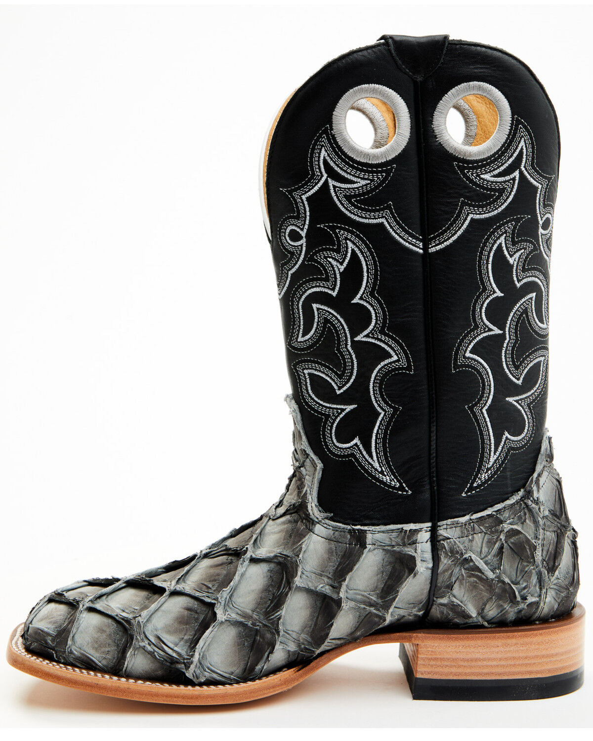 Image #3 - Cody James Men's Exotic Pirarucu Western Boots - Broad Square Toe, Grey, hi-res