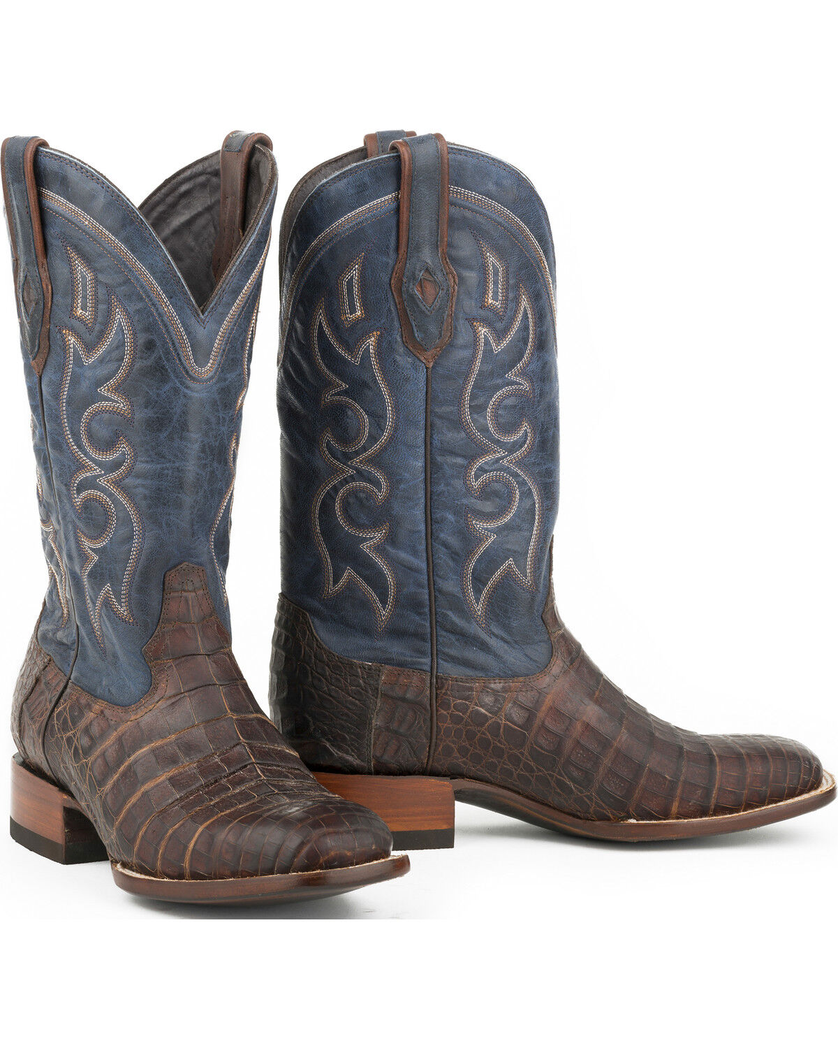 Stetson Men's Caiman Belly Western Boots - Square Toe, Tan, hi-res