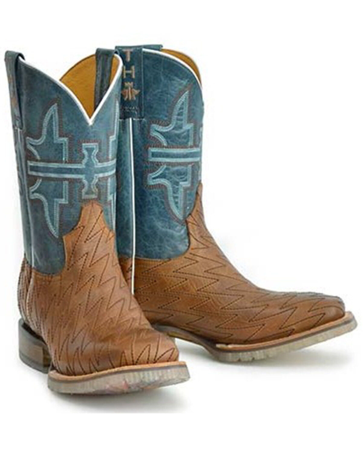 Tin Haul Men's Lightning Bolt Western Boots - Broad Square Toe, Brown, hi-res
