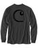 Image #1 - Carhartt Men's Relaxed Fit Heavyweight Long Sleeve Graphic Work T-Shirt, Charcoal, hi-res