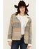 Image #1 - Outback Trading Co Women's Gemma Southwestern Sherpa Lined Jacket, Grey, hi-res