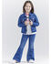 Image #2 - Wrangler® X Barbie™ Girls' Medium Wash Zip-Up Logo Denim Jacket , Medium Wash, hi-res