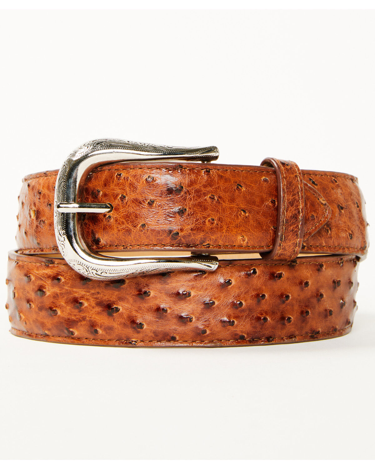 Cody James Black 1978&trade; Men's Dawson Exotic Full Quill Ostrich Leather Belt, Cognac, hi-res