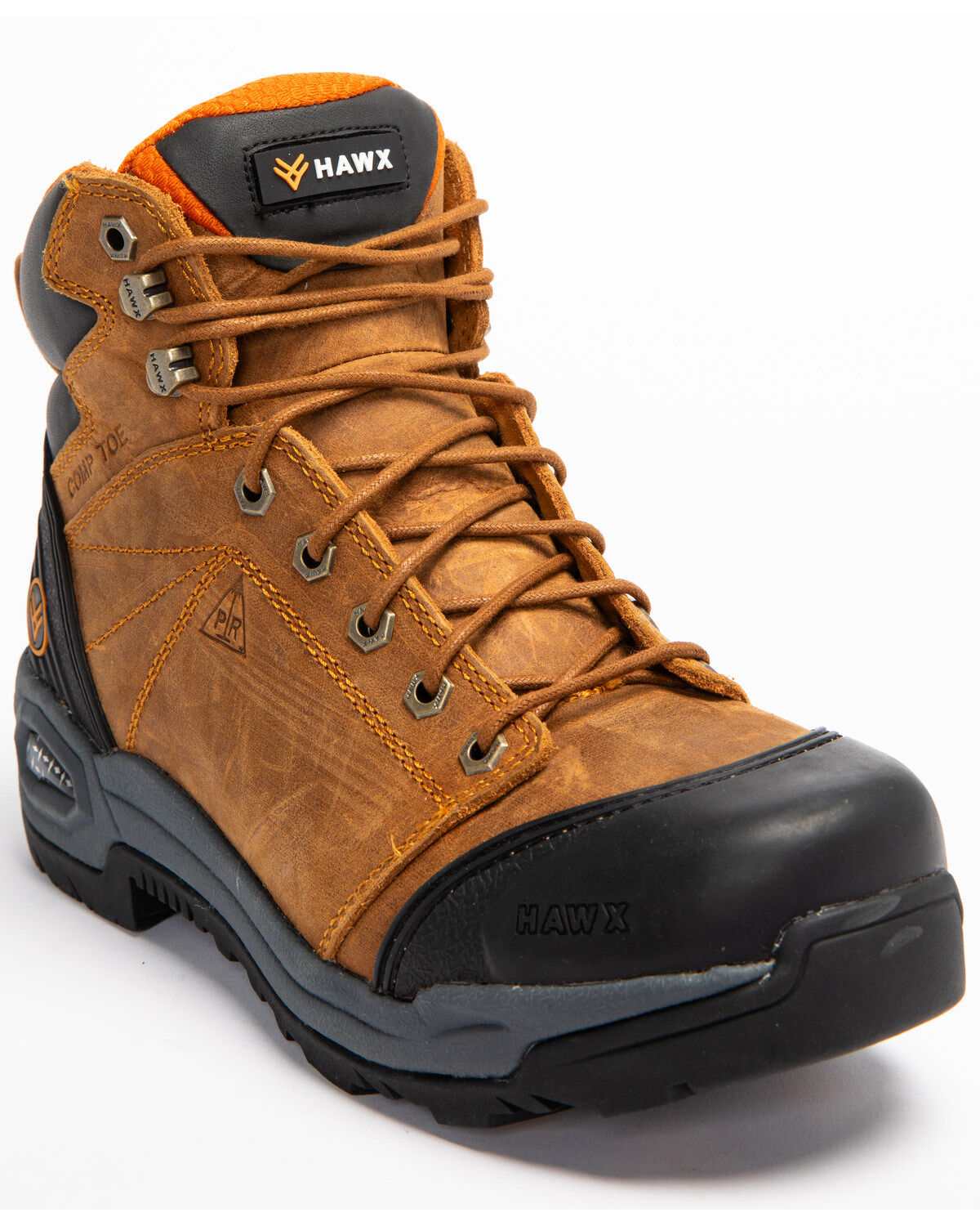 Hawx Men's 6" Lace-To-Toe Hiker Boots - Round Toe, Brown, hi-res
