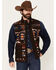 Image #1 - RANK 45® Men's Southwestern Print Softshell Vest, Coffee, hi-res