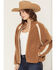 Image #2 - UGG Women's Nikia Crochet Zip-Up Jacket, Chestnut, hi-res