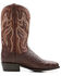 Image #1 - Dan Post Men's 12" Hand Ostrich Quill Exotic Western Boots - Medium Toe, Brown, hi-res