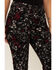 Image #2 - Idyllwind Women's Floral Print High Rise Flare Corduroy Jeans, Black, hi-res