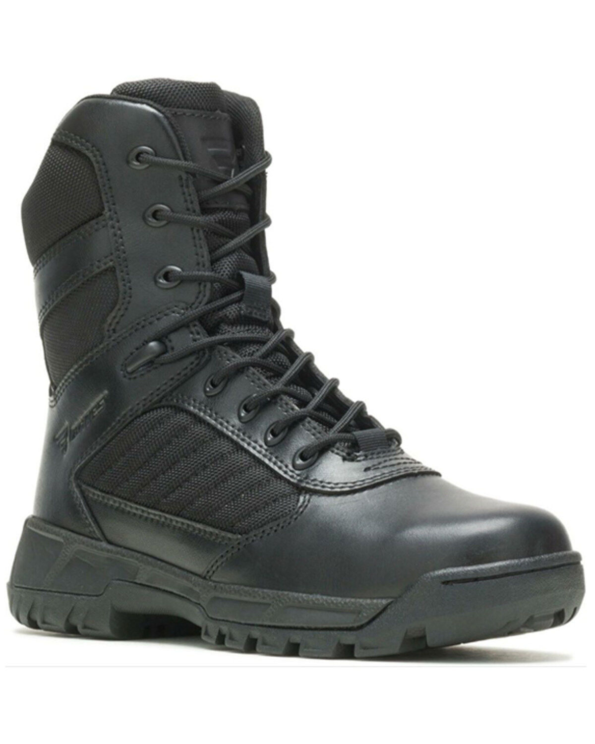 Image #1 - Bates Women's Tactical Sport 2 Tall Side Zip Lace-Up Work Boots - Round Toe, Black, hi-res
