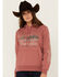 Image #1 - Wrangler Women's Logo Horse Graphic Hoodie , Rust Copper, hi-res