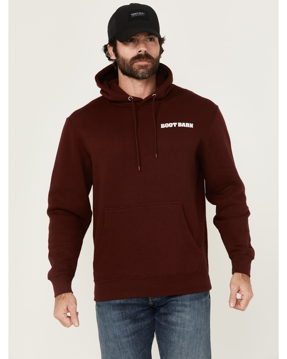 Image #2 - Boot Barn Men's American Classics Hooded Sweatshirt, Burgundy, hi-res