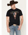 Image #1 - Cody James Men's Americana Steer Short Sleeve Graphic T-Shirt, Black, hi-res