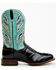 Image #2 - Dan Post Men's Eel Exotic Western Boots - Broad Square Toe, Black/blue, hi-res