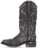 Image #3 - Corral Women's Inlay Western Boots - Square Toe, Black, hi-res